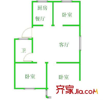 安農(nóng)大宿舍戶型圖農(nóng)大五宿舍 3室 戶型圖 3室2廳1衛(wèi)1廚