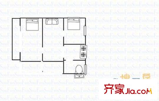 郵電小區(qū)戶型圖4 2室2廳1衛(wèi)1廚