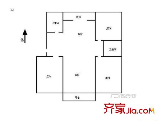 大湖公館 3室 戶型圖