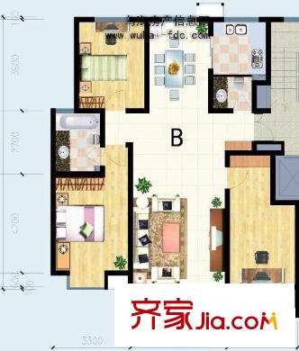 三江小區(qū) 3室 戶型圖