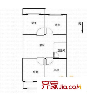 三十八所宿舍 3室 戶型圖