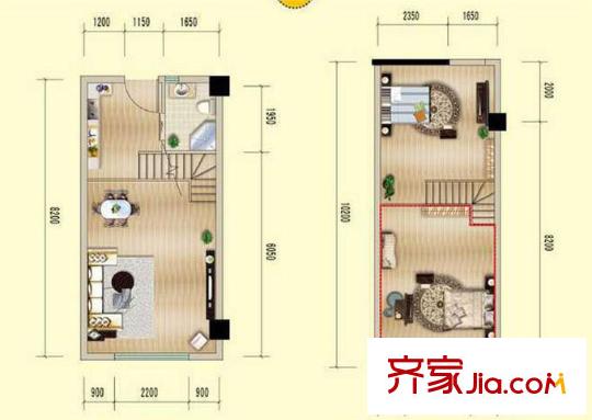 前城芒果墅 2室 戶型圖