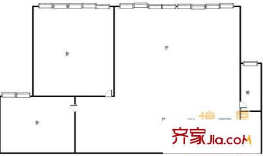 棉紡廠宿舍 2室 戶型圖