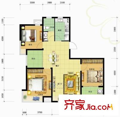 團安新村 3室 戶型圖