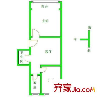 團安新村 2室 戶型圖