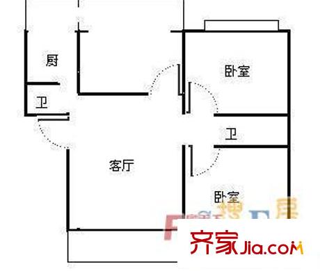 三十八所宿舍 2室 戶型圖