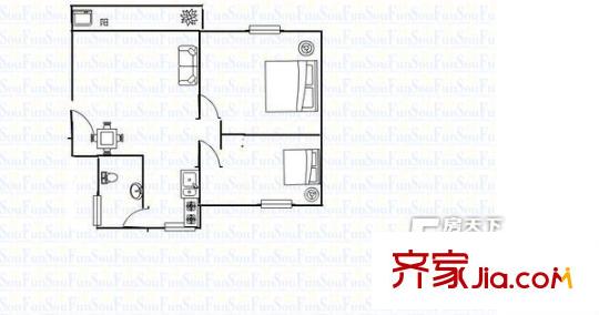 興苑小區(qū) 2室 戶型圖
