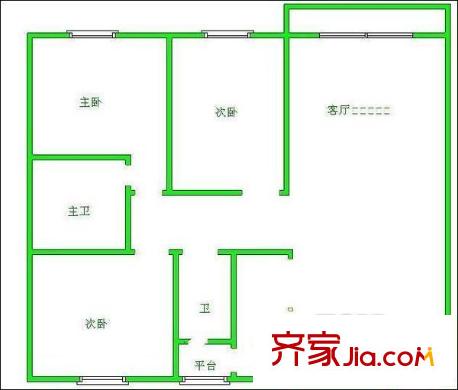 興苑小區(qū) 3室 戶型圖