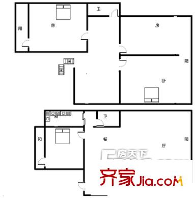 新聞出版局宿舍 4室 戶型圖