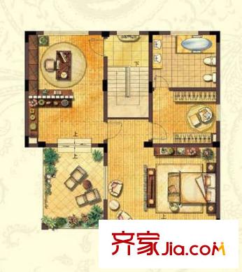 前城芒果墅 1室 戶型圖