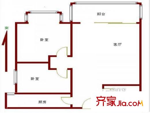 新聞出版局宿舍 2室 戶型圖