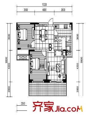 新聞出版局宿舍戶型圖兩室兩廳一廚一衛(wèi)戶型圖2 2室2廳1衛(wèi)1廚