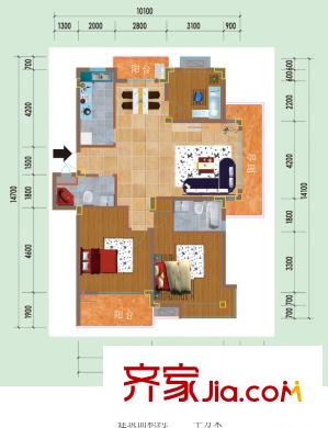 翠微南苑戶型圖7 3室2廳1衛(wèi)1廚