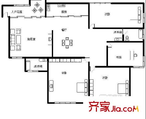 新西南華庭 4室 戶型圖