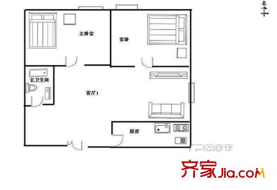車(chē)城小區(qū) 2室 戶型圖