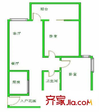 新西南華庭 2室 戶型圖
