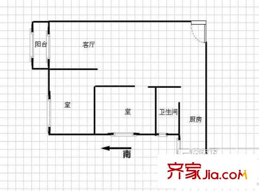 車(chē)城小區(qū) 2室 戶型圖