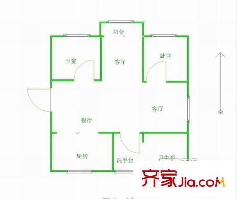 車(chē)城小區(qū) 2室 戶型圖