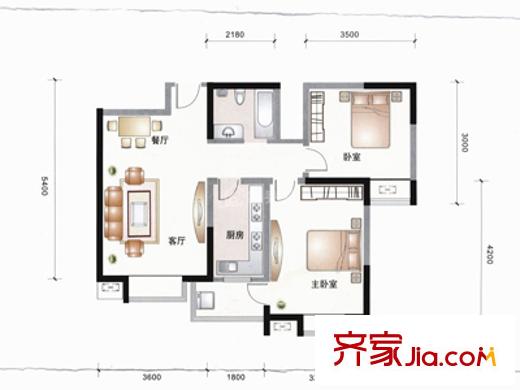 新西南華庭戶型圖201062144631734 2室2廳1衛(wèi)1廚