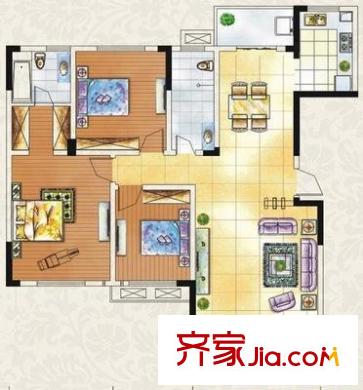 樂天花園 3室 戶型圖