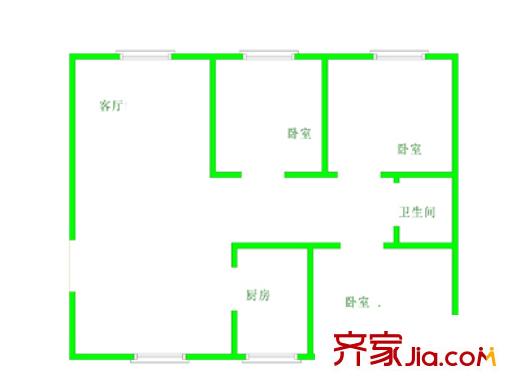 樂天花園戶型圖2010512112830734 3室1廳1衛(wèi)1廚