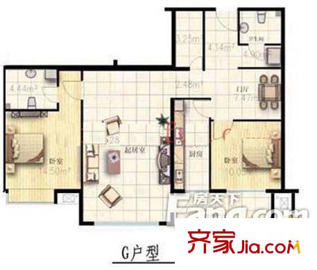 佳興園 2室 戶型圖