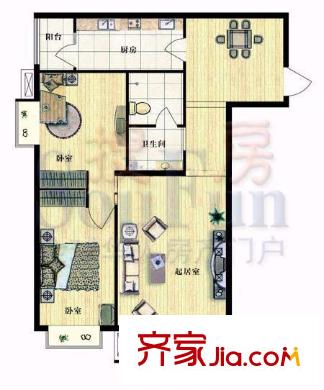 佳興園 2室 戶型圖
