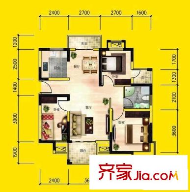 佳興園 3室 戶型圖