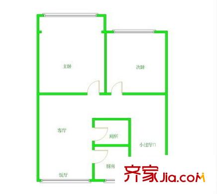 虹雨花園 2室 戶型圖