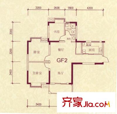 琥珀潭村 3室 戶型圖