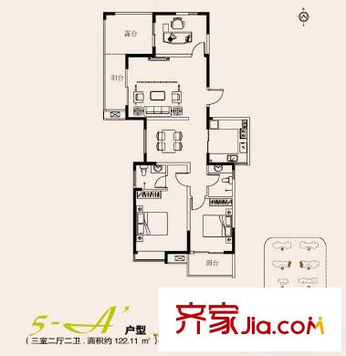 琥珀潭村 3室 戶型圖