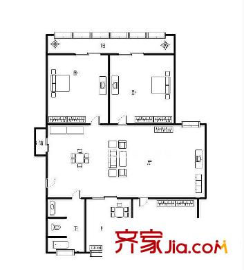金川大廈 3室 戶型圖