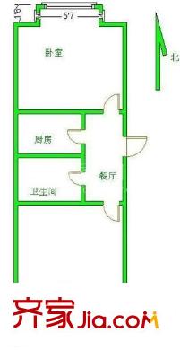金川大廈 1室 戶型圖