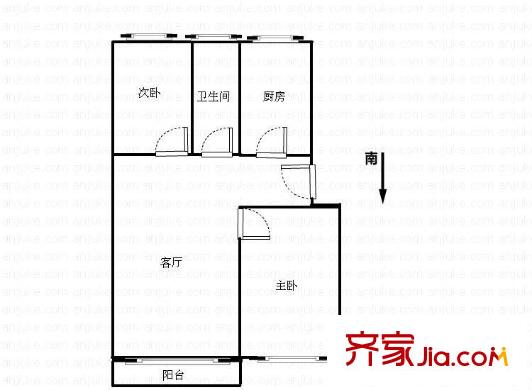 金川大廈 2室 戶型圖