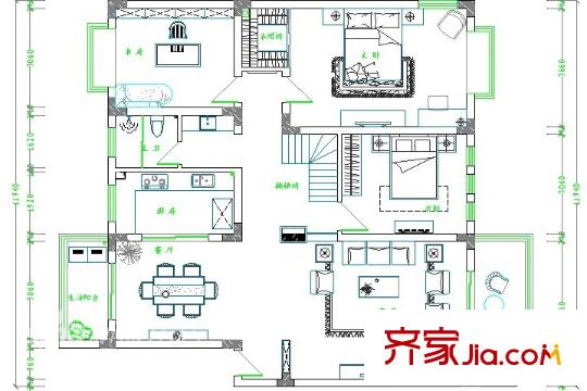 航鑫家苑戶型圖1-2 3室2廳1衛(wèi)1廚