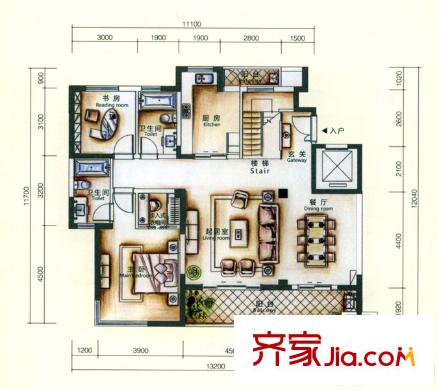 航鑫家苑 2室 戶型圖