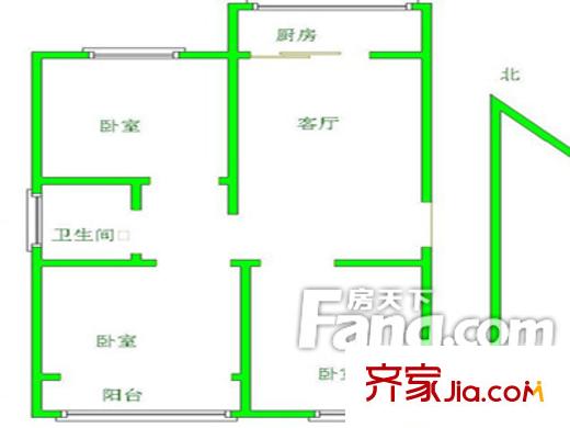 航鑫家苑戶型圖戶型圖3 3室1廳1衛(wèi)1廚