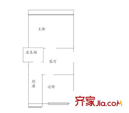 自行車廠宿舍 2室 戶型圖