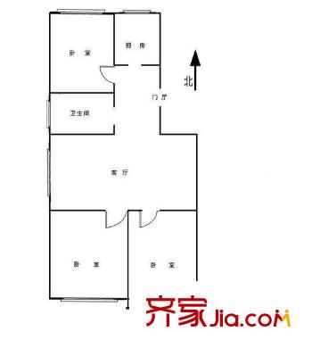 自行車廠宿舍 3室 戶型圖