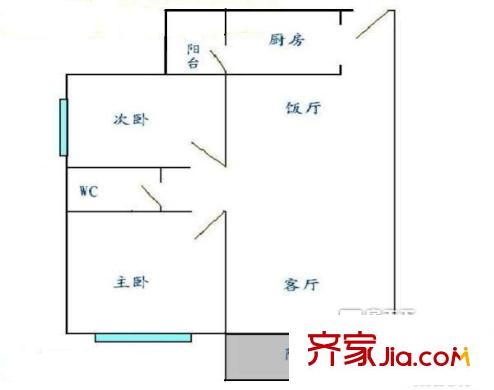 新華大廈 2室 戶型圖