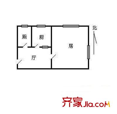 自行車廠宿舍 1室 戶型圖