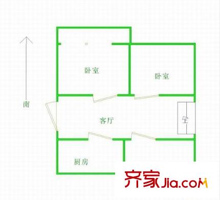自行車廠宿舍 3室 戶型圖