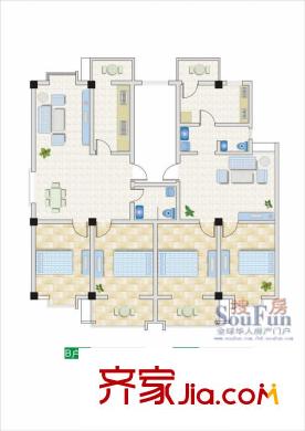 中心集貿(mào)市場戶型圖2室2廳1衛(wèi)1廚
