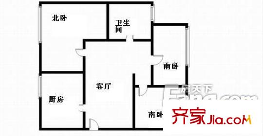 四河小區(qū) 3室 戶型圖