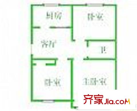 南山新村戶型圖12-1 2室2廳1衛(wèi)1廚