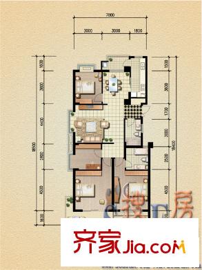 星海都市公館戶型圖戶型a 4室2廳2衛(wèi)1廚