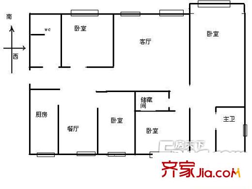 星海都市公館 4室 戶型圖