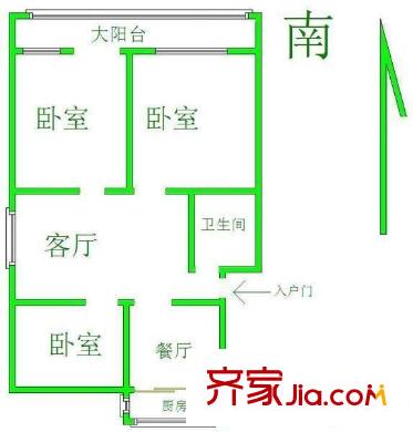 逍遙居 3室 戶型圖