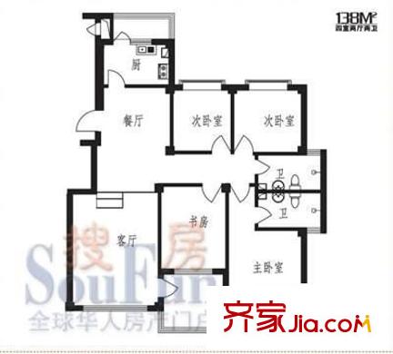 蓬萊花園 3室 戶型圖