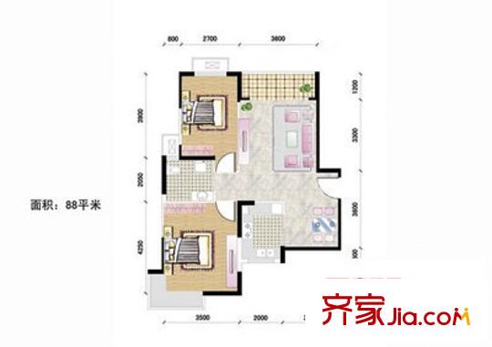 通和佳苑 2室 戶型圖
